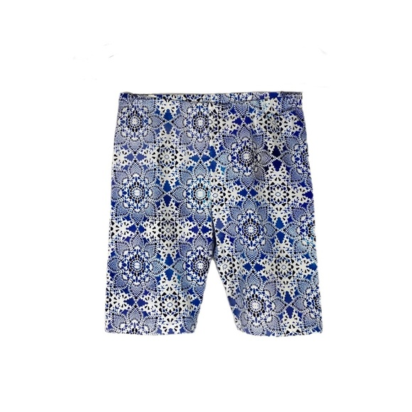 Children’s Place Girl’s Kaleidoscope Print Blue & White Bicycle Shorts - Picture 1 of 5